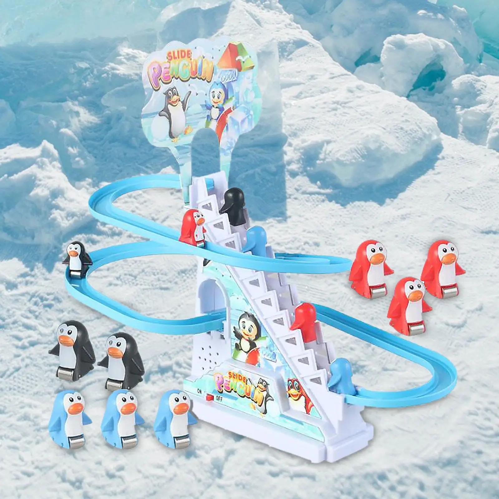 Penguins Slide scale giocattolo per interni Penguin Stair Climbing Toy per la scuola materna