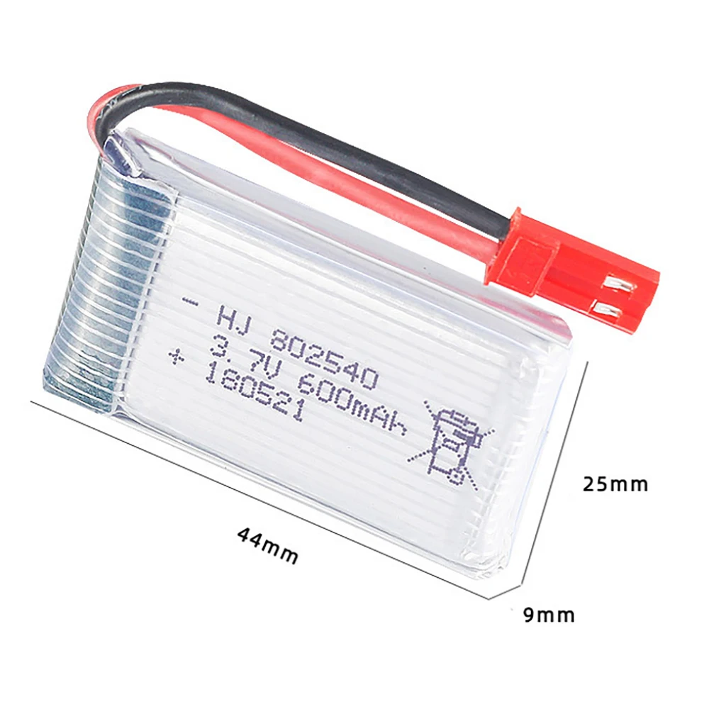 2pcs/Lot 3.7V 600mAH Lipo Battery 802540 For 509W DFD F161 RC Quadcopter Drone Spare Part 3.7v Lipo JST Plug