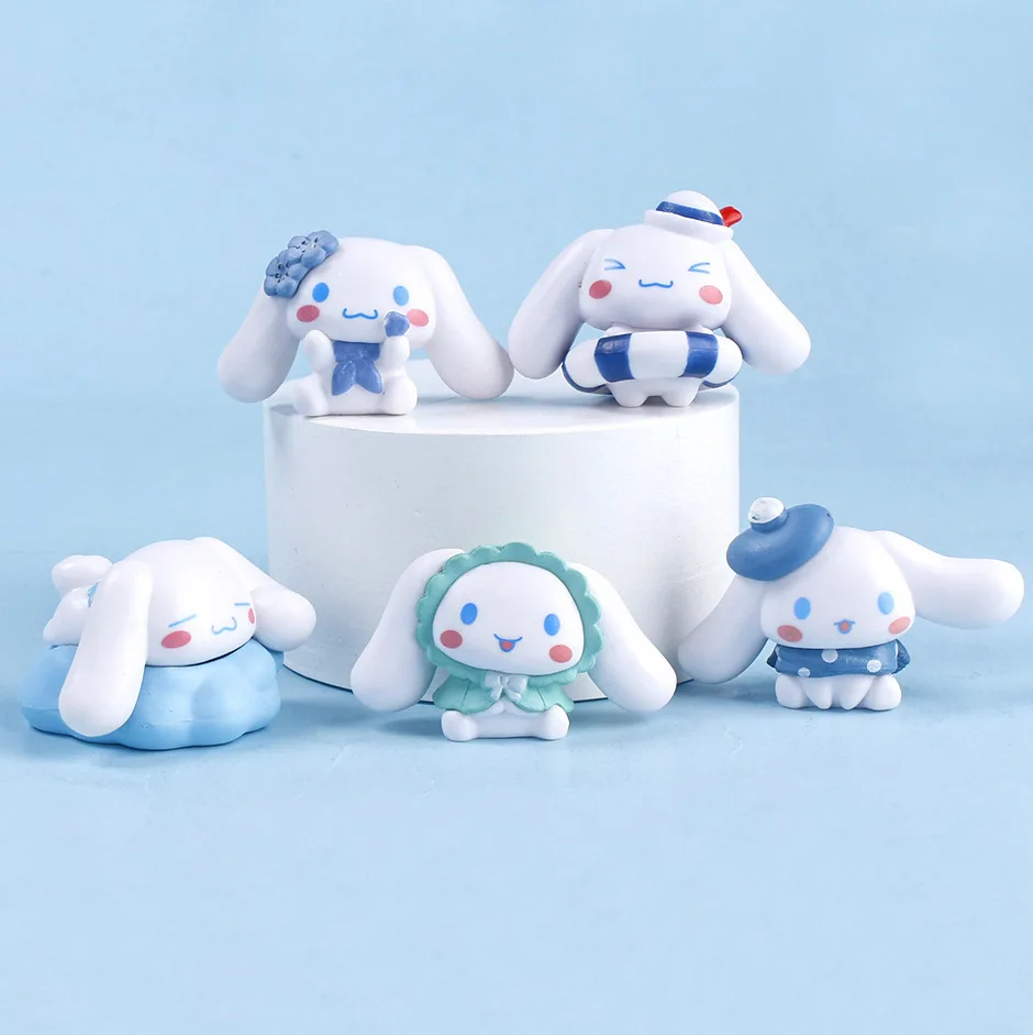 5 uds Sanrio 3cm figuras de juguete Kawaii Anime Cinnamoroll Kurumi My Melody Doll niños regalo de Navidad decoración adornos de escritorio regalo