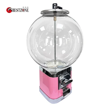 Pink No drawer coin box For22-30mm Gumballs capsule toy vending machine Gashapon machine bouncing ball coin operated round