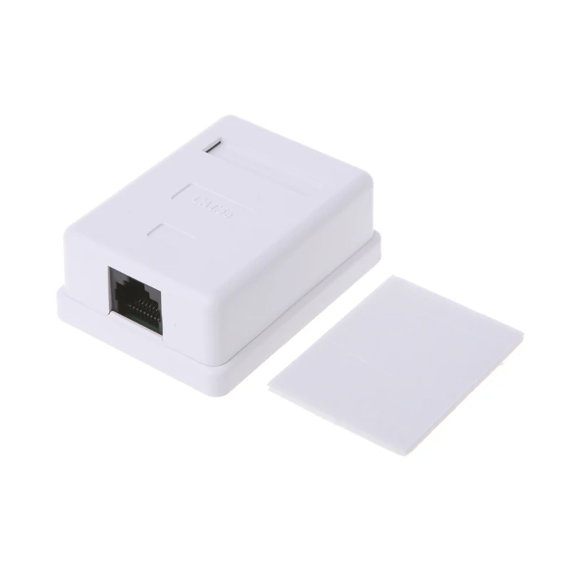 Muur Koppeling Adapter Cat5e Cat6 RJ45 Aansluitdoos 8P8C UTP Niet-afgeschermde Enkele Poort Desktop RJ45 Mount Box Dropship