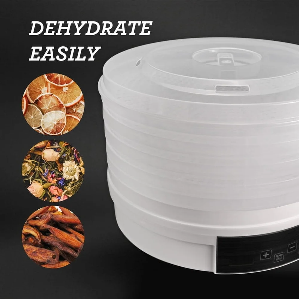Digital Food Dehydrator 5-Tier 350W Adjustable Temperature 95-158F BPA-Free Trays Healthy Snacks Easy Cleanup Home Use