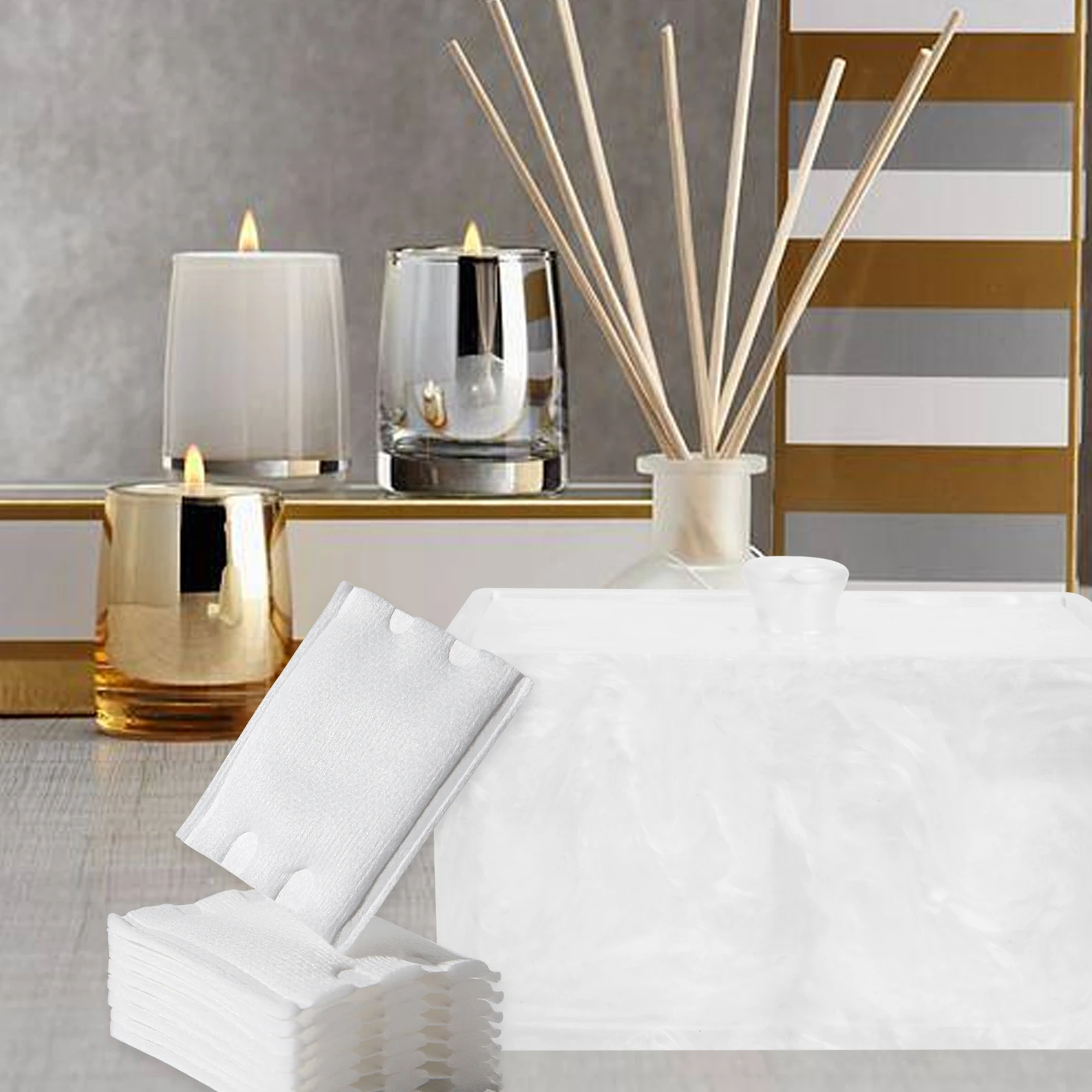 

Cotton Pad Storage Box with Removable Divider 2-Compartment Holder for Swabs Balls Makeup Accessories Tidy Case