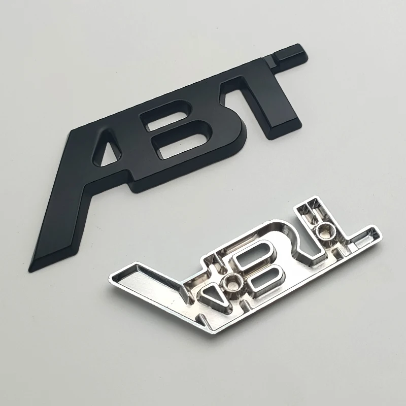 3d Metal ABT Logo Letters Car Front Emblem Badge For A5 A7 A1 SQ5 TT RS6 RS3 Q7 Q5 Q8 A3 7 ABT Sticker Accessories