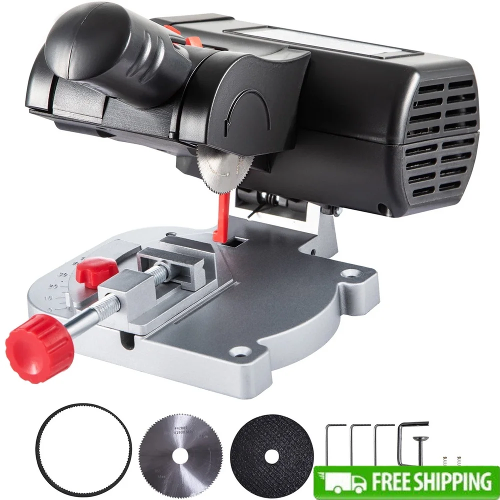 

Mini Miter Cut-off Chop Saw 2-5/16 Inch Blades 0-45 Degree Adjustable Angle Lightweight Portable Low Noise Motor Ideal DIY