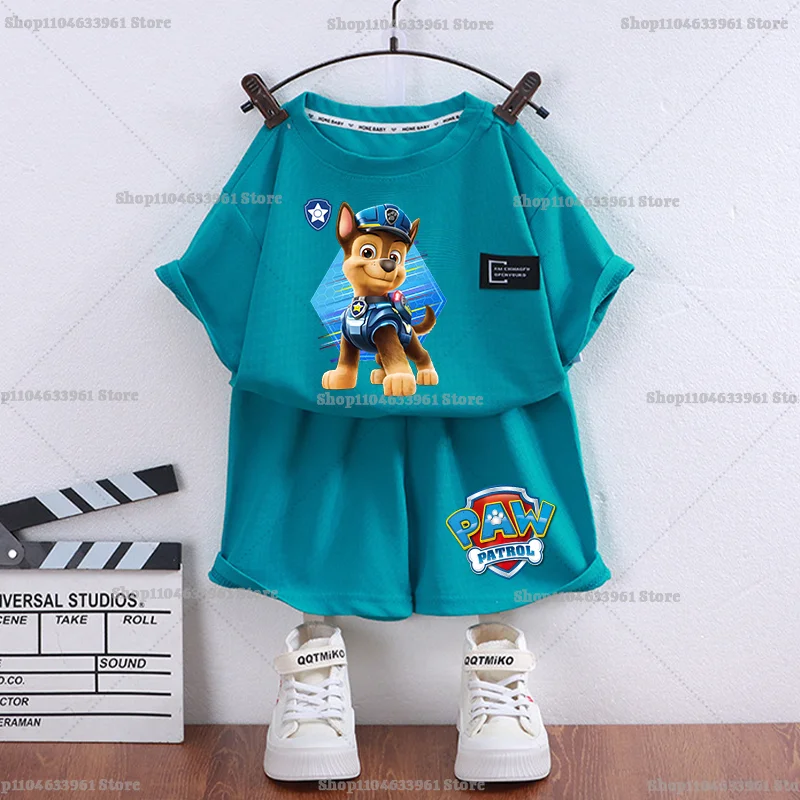 conjunto-de-2-pecas-patrulha-canina-roupa-casual-de-verao-com-camiseta-de-manga-curta-e-shorts-estampados-com-chase-skye-e-rubble-–-presente-de-aniversario