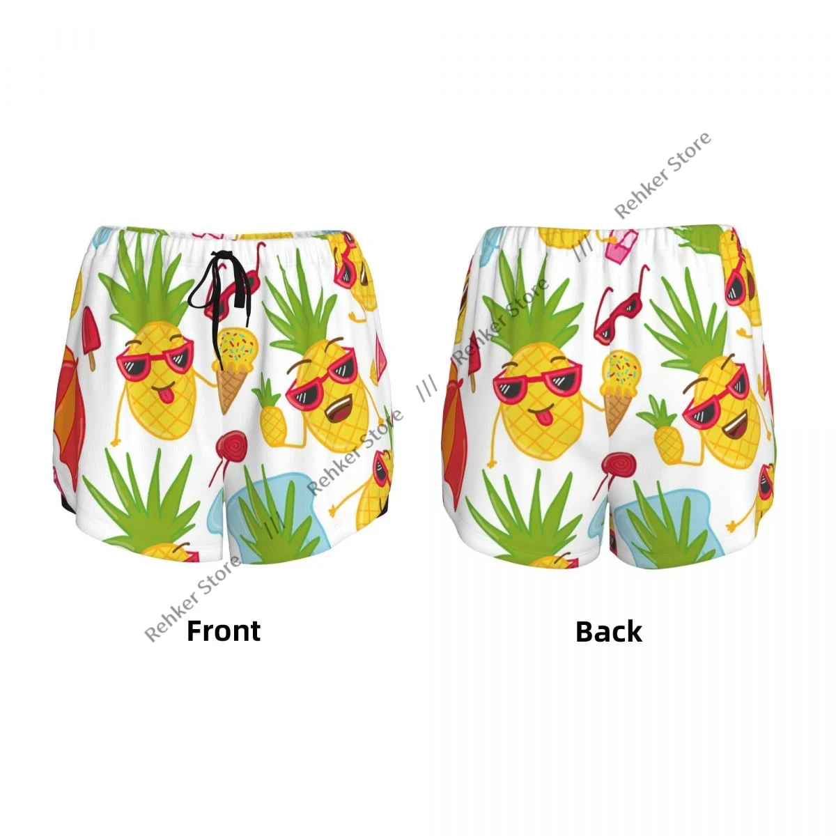 여성 요가 반바지 파인애플 귀여운 운동 반바지 피트니스 빠른 건조 숙녀 요가 체육관 러닝 짧은 바지 스포츠웨어