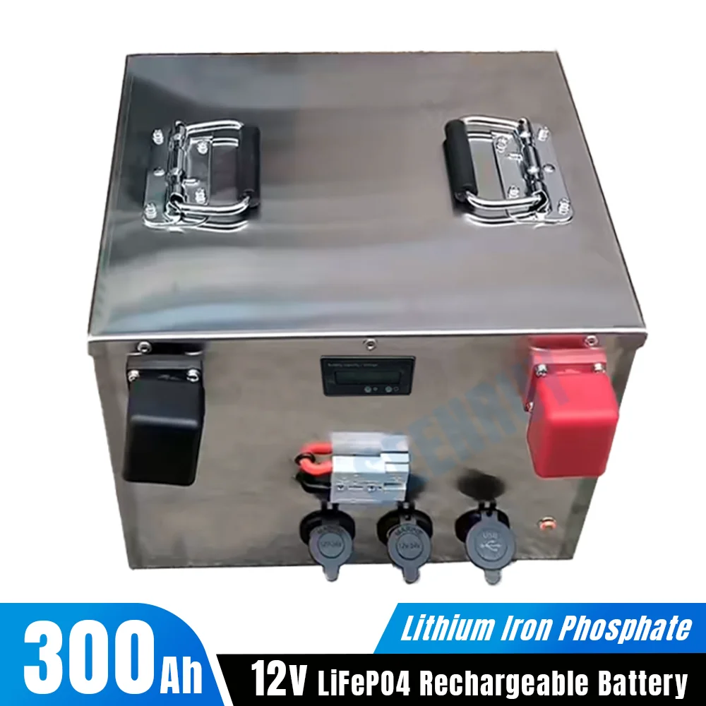 

12V 300Ah Lifepo4 Battery Pack Lithium Iron Phosphate for Campers Solar Backup Energy Motorhome RV with USB +Charger