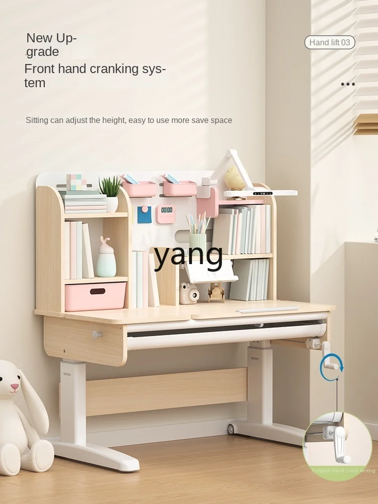 CX Children's Study Table and Chair Suit Adjustable Desk Primary School Student Home Writing Desk