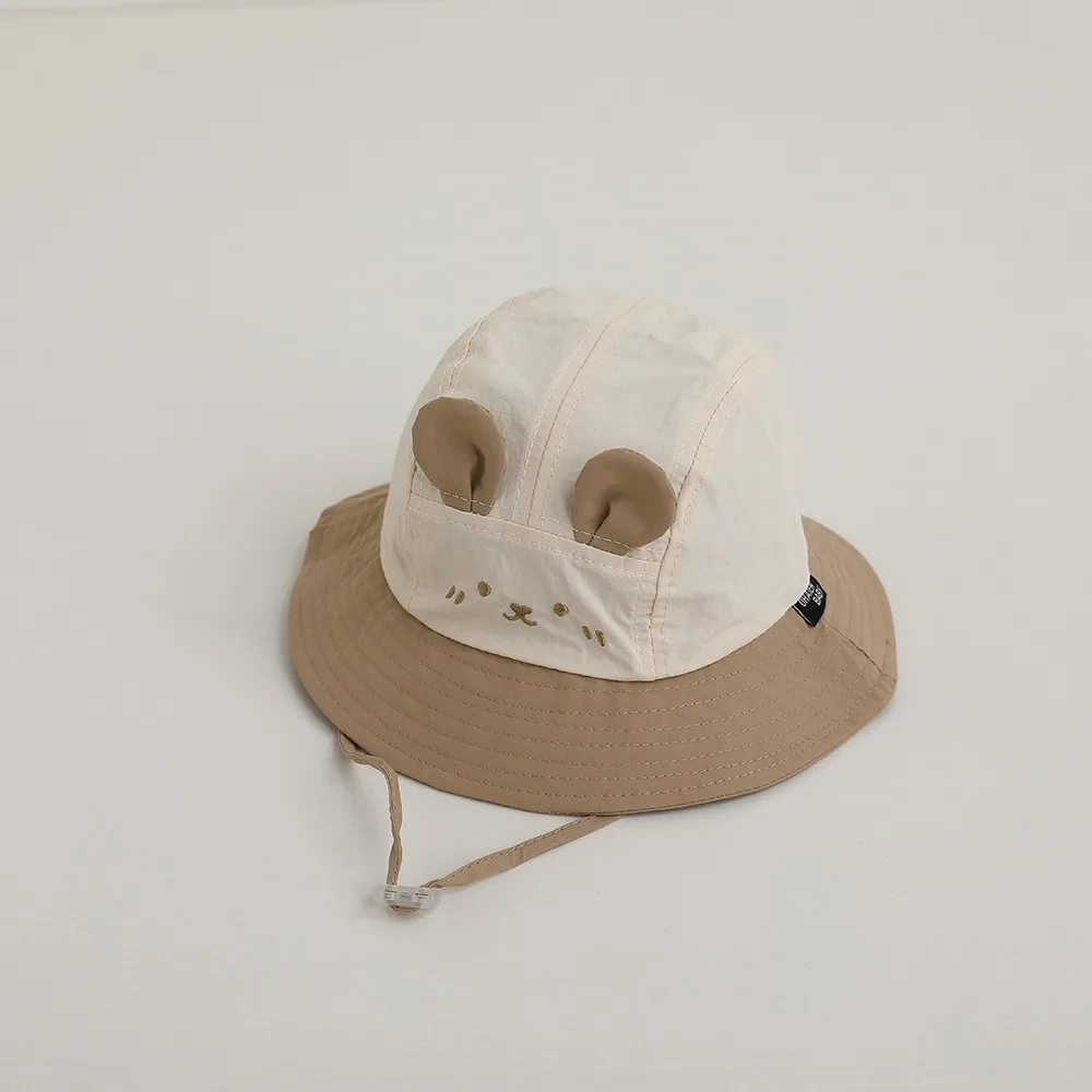 

Korean Cute Ear Baby Bucket Cap Cartoon Animal Thin Boys Girls Sunhat Summer Quick Dry Fisherman Caps Kids