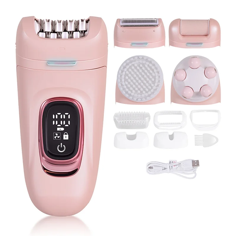 

B15C Триммер со светодиодным дисплеем 5-в-1 электробритва для женщин для ног, бикини, подмышек, удаления волос на лобке