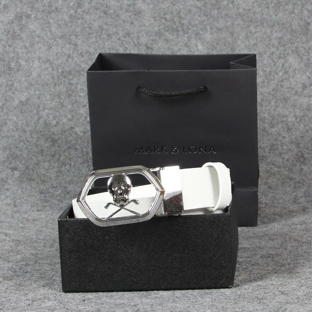 حزام جولف نسائي، حزام جلدي مريح بنمط جمجمة عصري، مناسب للسيدات