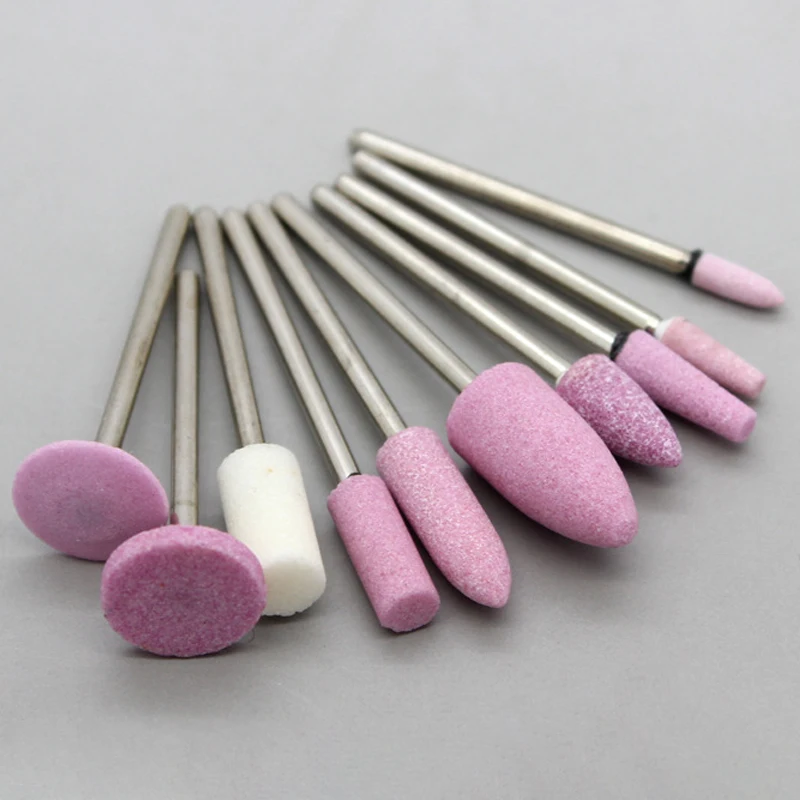 1pcs/5pcs/10pcs 2.35mm Shank Abrasive Mounted Stone Cylindrical For Rotary Tools Grinding Wheel Head Pro Polishing Ceramic Pink