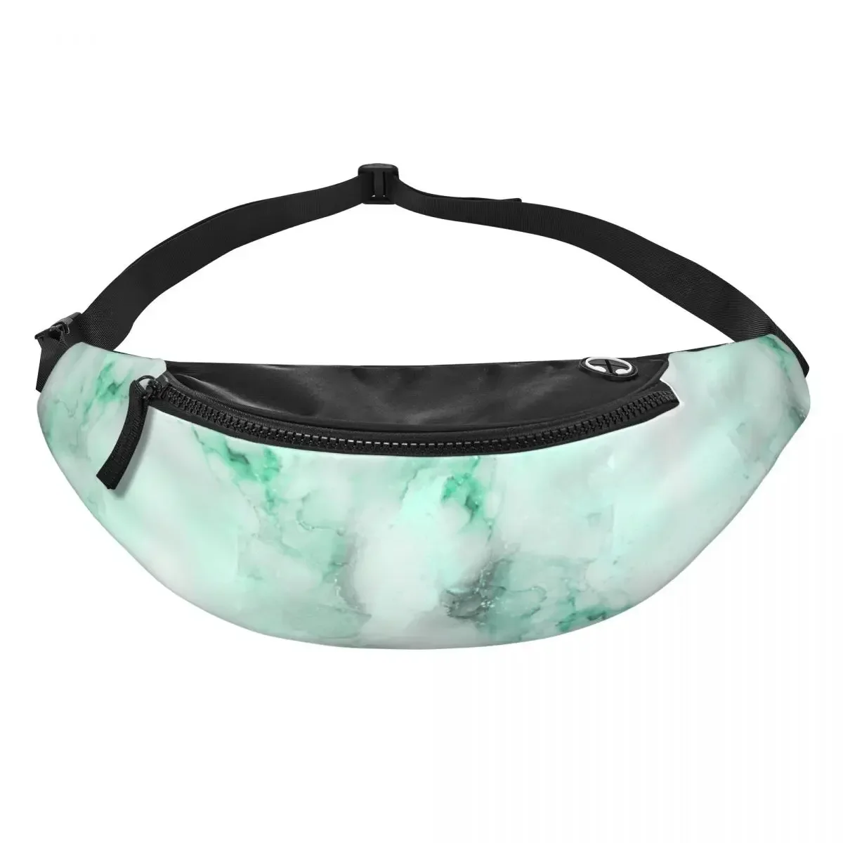 Elegant Green Shade Marble Fanny Bag Customized Crossbody Waist Pack Women Men Traveling Phone Money Pouch