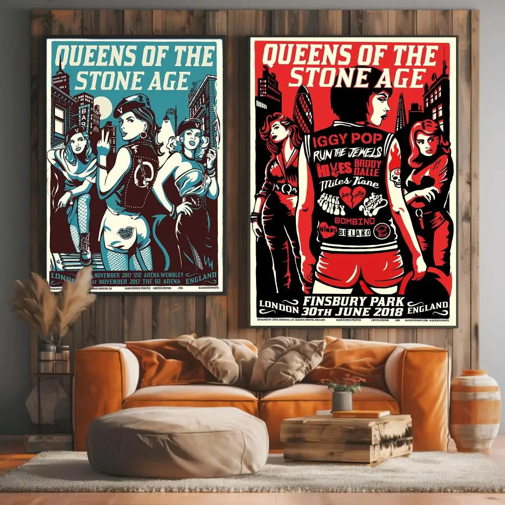 band Q-Queens of the Stone Age-E Painting Calligraphy Artwork for Living Room Bedroom Office Home Decor