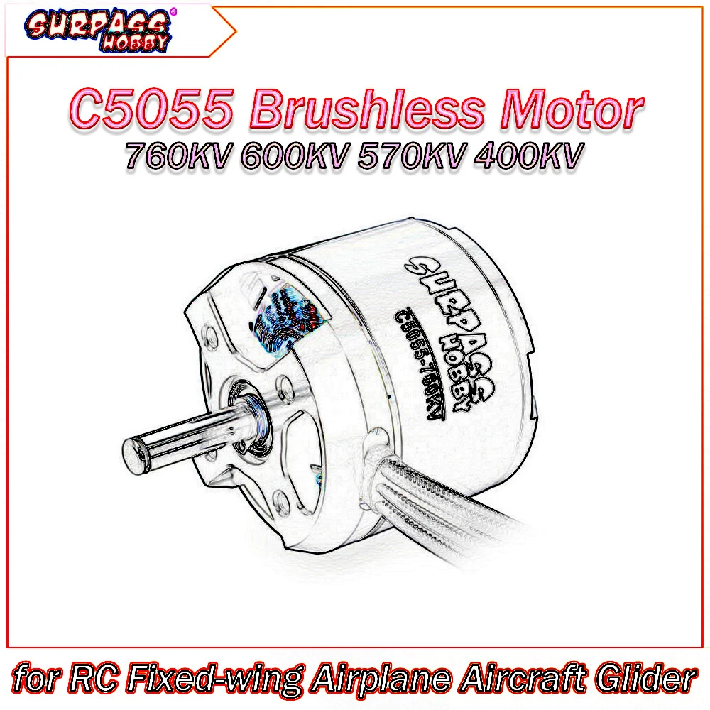 

Surpass Hobby Motor C5055 5055 760KV 600KV 570KV 400KV Brushless Motor with Acc for RC Fixed Wing Aircraft RC Plane Helicopter