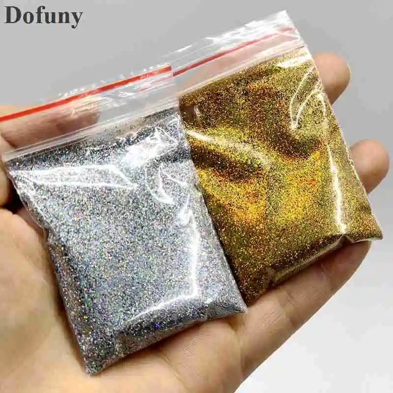 0.2MM 10Gram Holographic Laser Gold&Silver&Rose Gold Shining Fine Nail Glitter Dust Powder For Nail Polish Laser Dazzling Dust