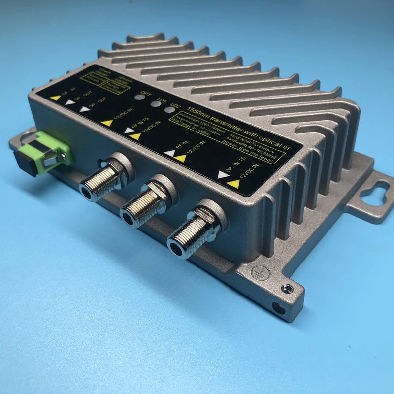 Dual 10dbm Optical CATV Transmitter and Receiver for Fiber Optic Network 1550nm Wavelength 12V Power Supply 2 Port