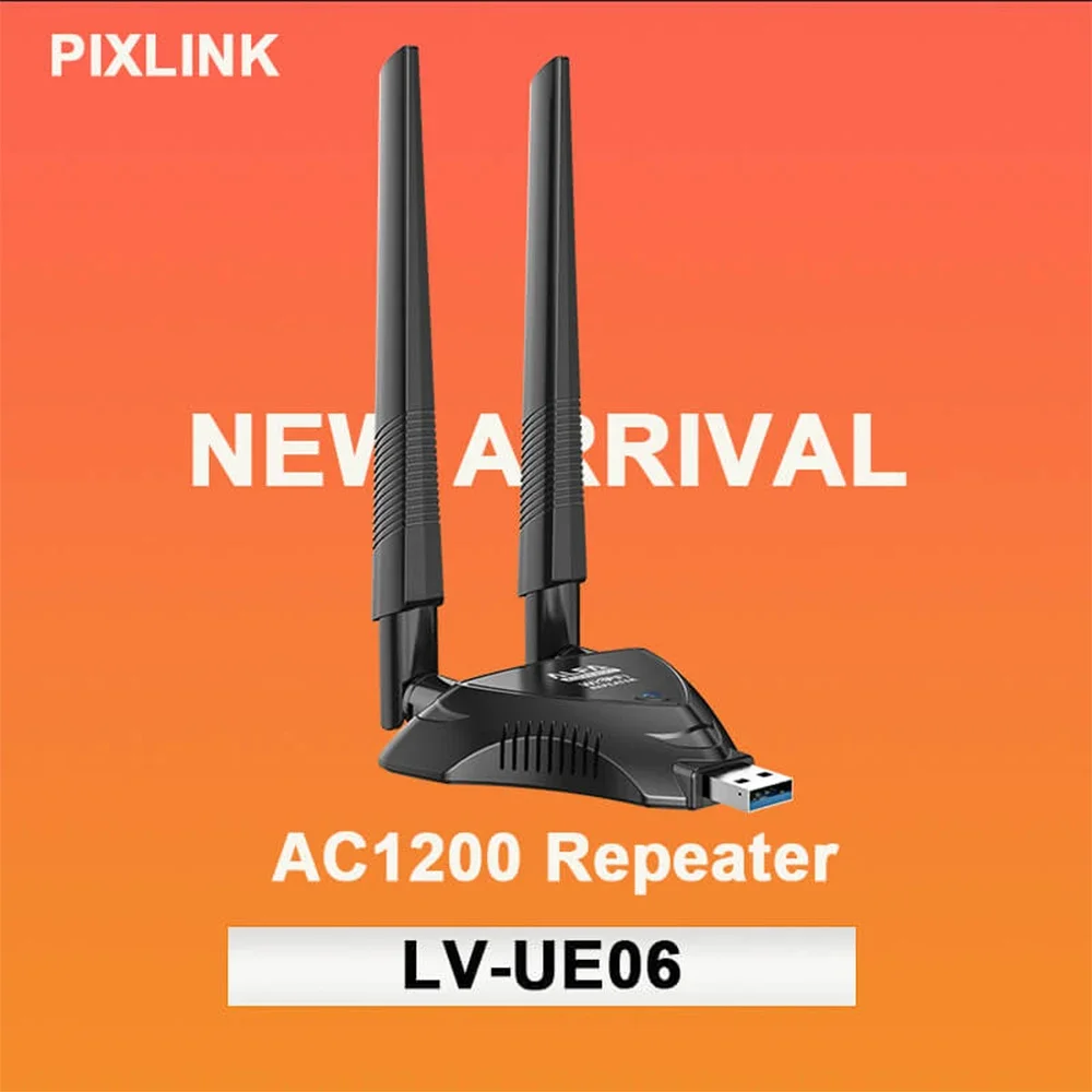 PIX-LINK UE06 USB Wireless Router'S WiFi Repeater Usb Powered Wi-Fi Range Extender 300Mbps Signal Amplifier Dual Antennas