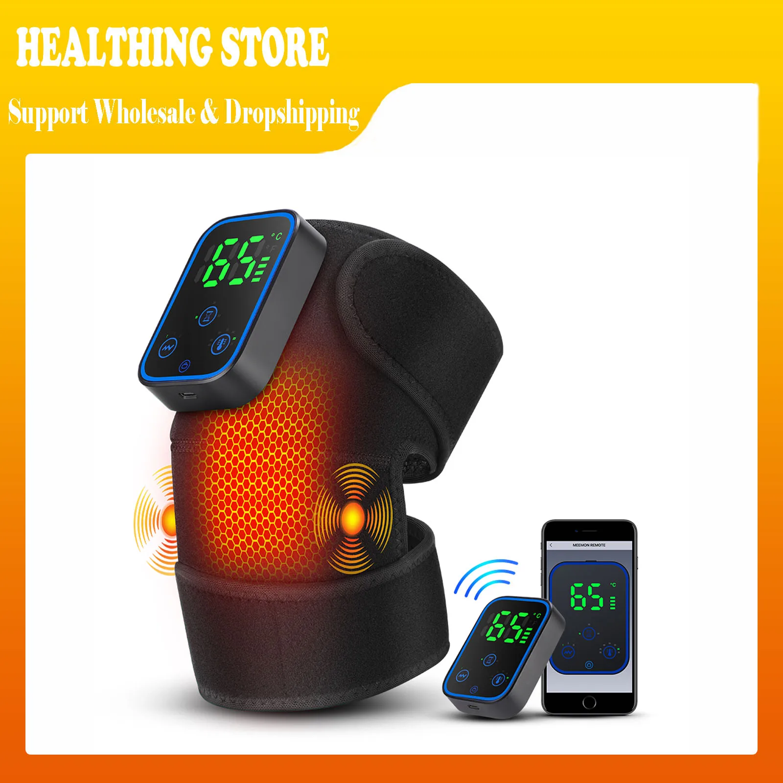 

Electric 3 in 1 Shoulder/Knee/Elbow Massager Vibration APP Control Heating Pad Vibration Thermal Brace Joints Warming