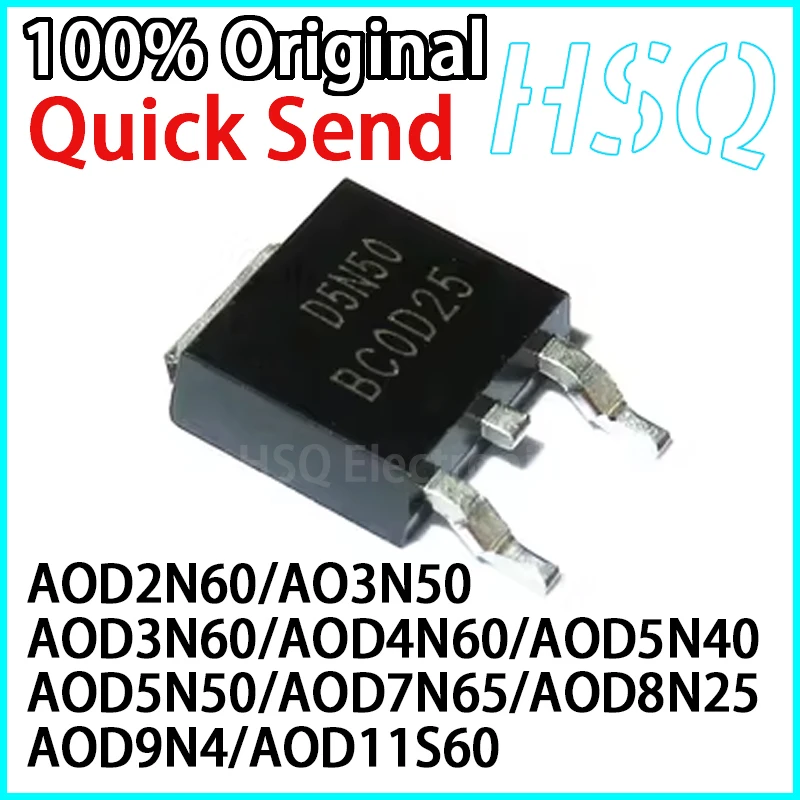 

AOD2N60 3N50 3N60 4N60 5N40 5N50 7N65 8N25 9N40 11S60 TO-252 N-channel MOSFET