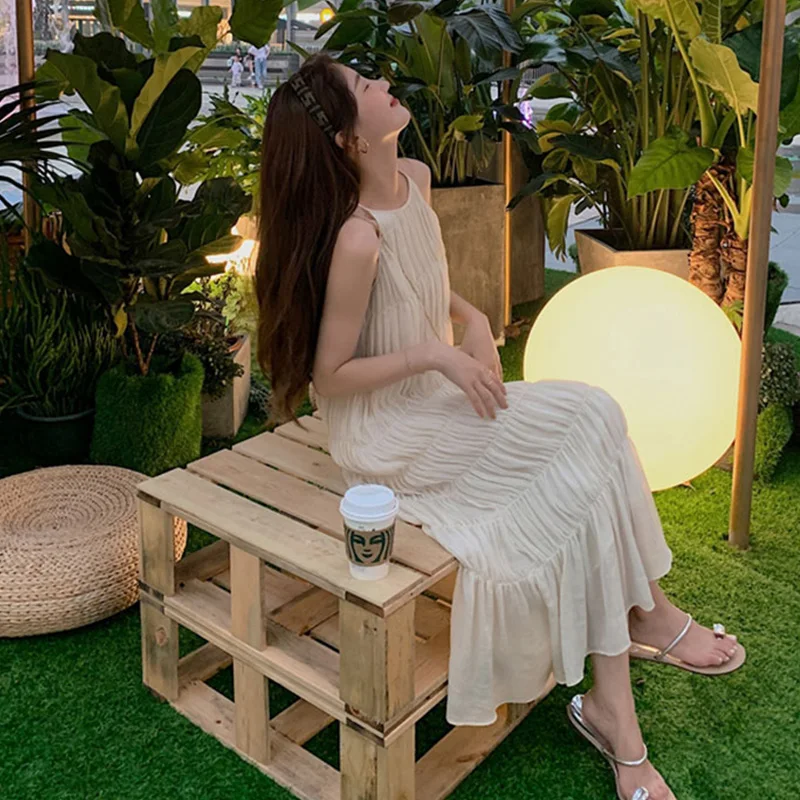 

Элегантная пляжная юбка-миди Ele Gentle Strap Dr Vaion для отдыха на Гавайях и Санья, с круглым вырезом, свободной талией, А-силуэт