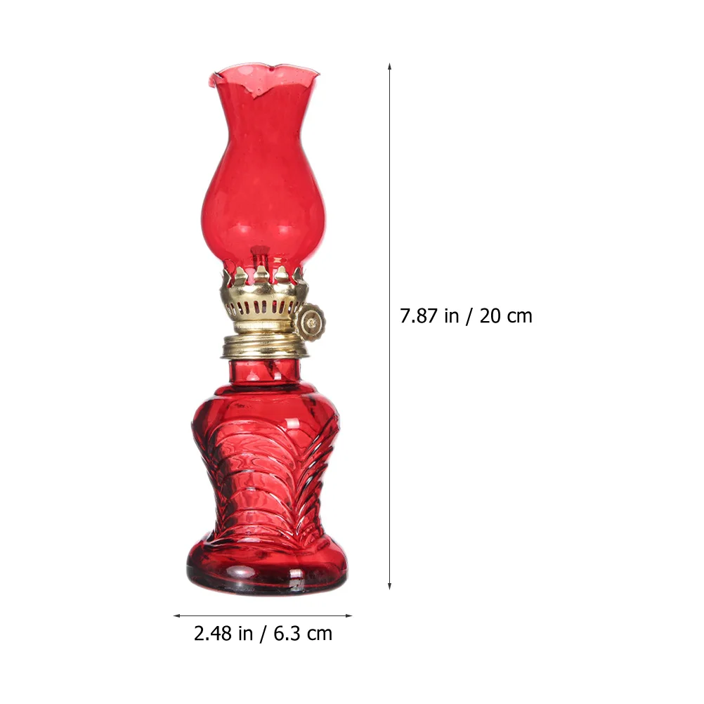 

2Pcs Lamp Vintage Glass Retro Oil Lantern Home Decoration Emergency Lighting Indoor Use Lamp Oil