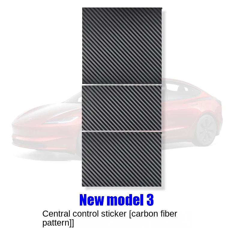 For Tesla Model 3+ Highland 2024 Center Console Panel Sticker Suede Film Carbon Central Control Cover Car Interior Accessories