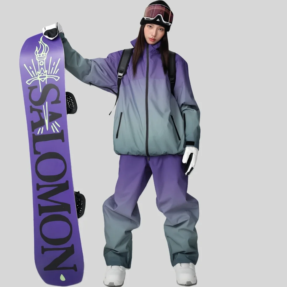 Woman New Loose Skiing Suites Men Windproof Snowboard Tracksuit Outdoor Warm Couple Snow Set Winter Sport Ski Suit Snow Clothing