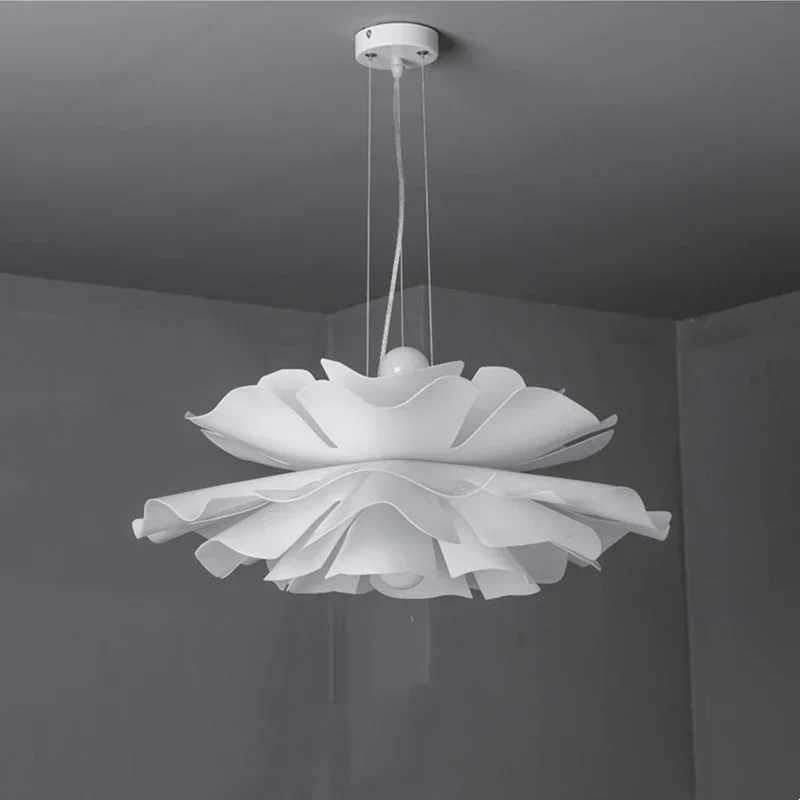 Nordic Design Multi-Layer Acrylic Flower Pendant Chandelier For Hotel Dining Room Kitchen Art Decor Led Light Hanging Fixture