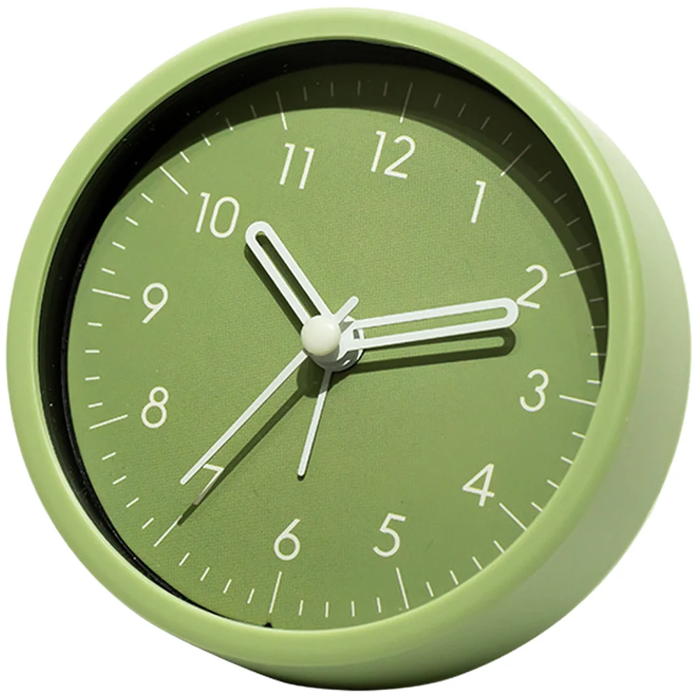 Cartoon Style Quiet Alarm Clock for Students Silent Sweep Movement Small Desktop Bedside Clock AA Battery Powered