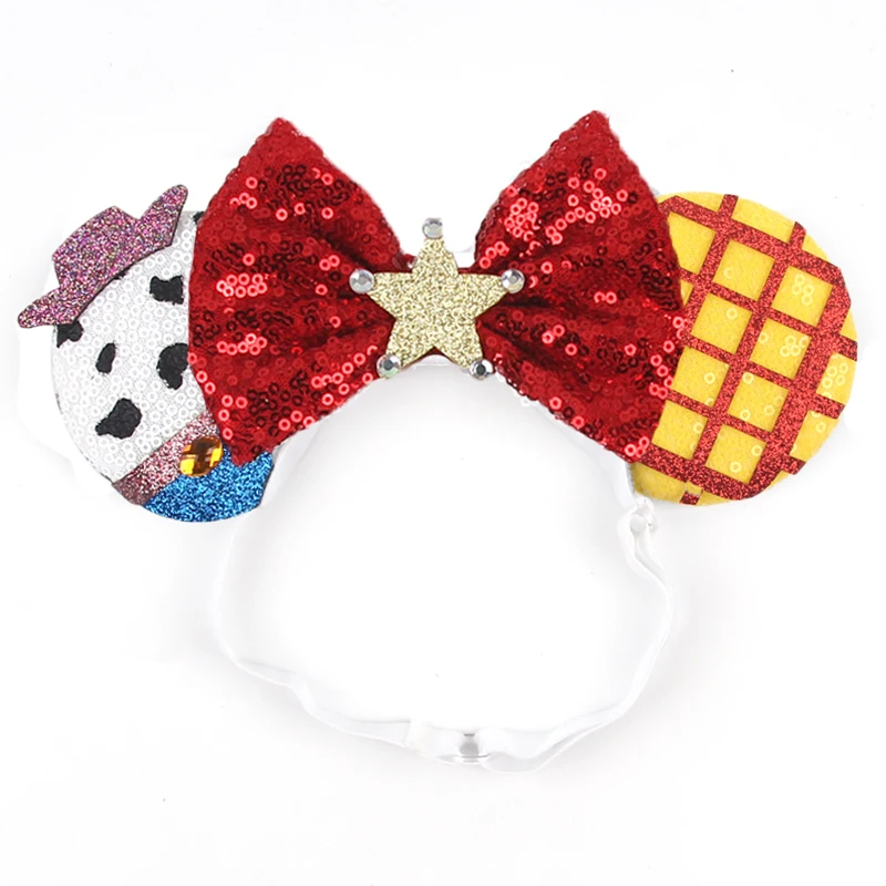 Cute Disney Mouse Ears Adjustable Elastic Headband Adult And Kids Bow Nylon Hairband Festival Party Cosplay DIY Hair Accessories