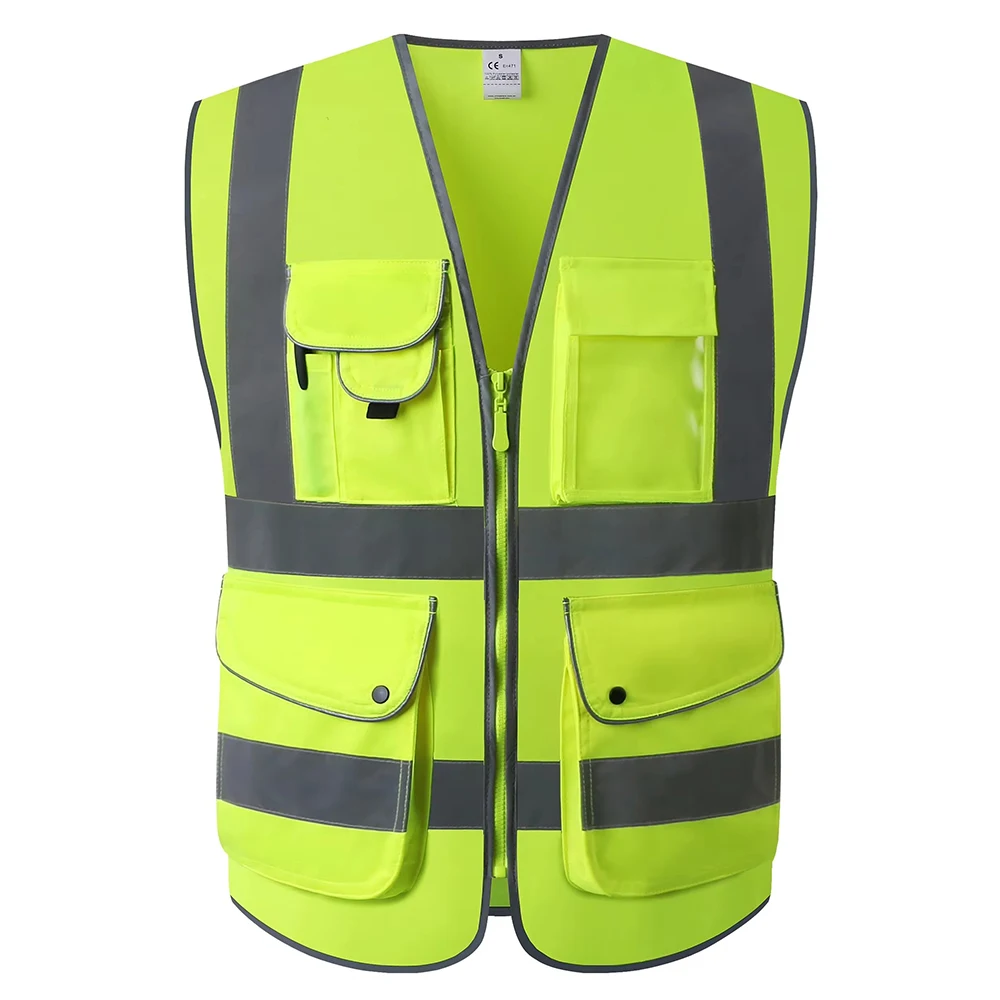 

Reflective Work Safety Vests for Men Women Multiple Pockets High Visibility Security Protection Construction Working Vest