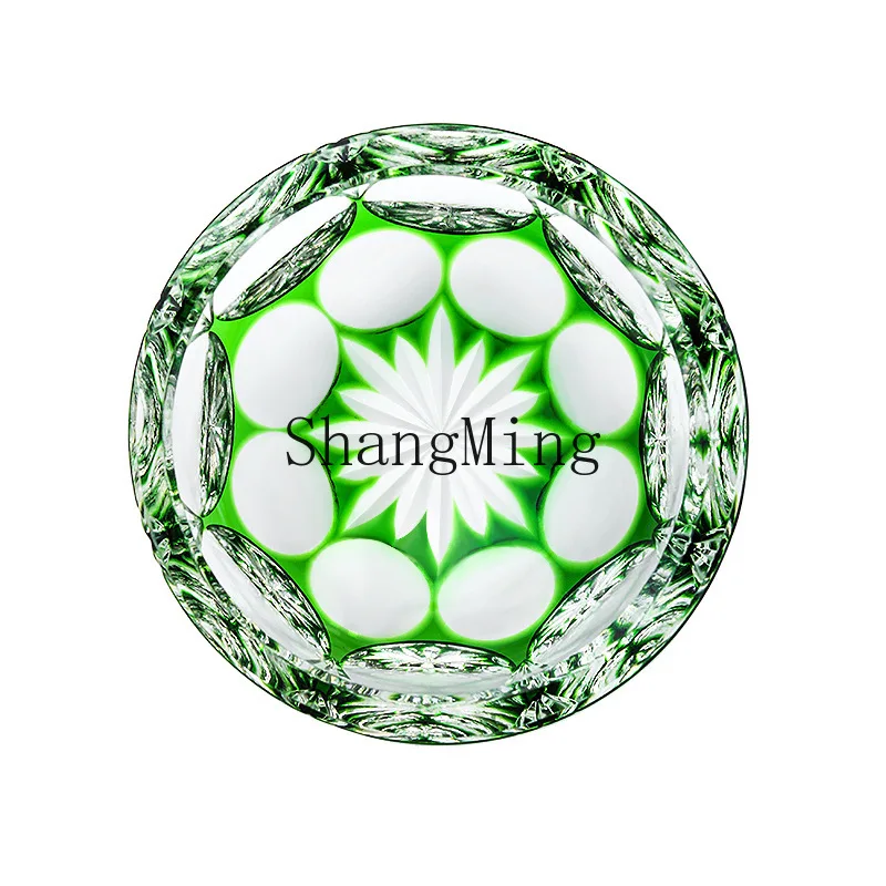 

DSA Emerald Green Crystal Glass Shot Glass Carved Tea