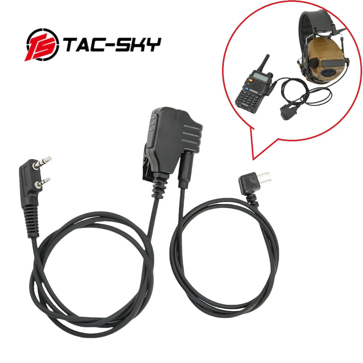 TAC-SKY Tactical Accessory COMTA IPSC Version Headset PTT Adapter Compatible With Baofeng Walkie Talkies For Hunting Shooting