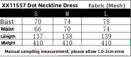 Spring Summer 2025 Polka Dot Ne Hanging Dr Cross-Border Sle Long Fi Tail Gown Soft Polyester Fiber No Sve Women's...