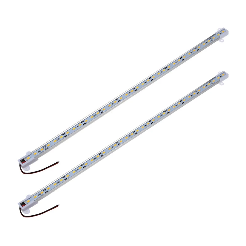 따뜻한 흰색 알루미늄 단단한 스트립 바 라이트 램프, 5630 SMD 36 LED, 50cm, 2 개