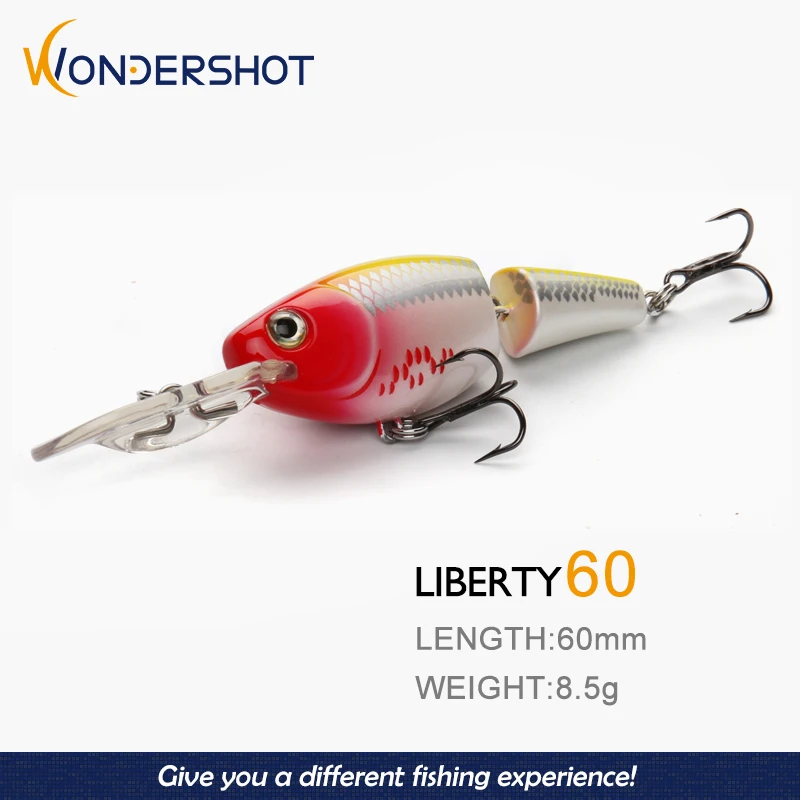 Wondershot A22 Floating Fishing Lures 60mm/8.5g Wobblers Multi Jointed Swimbait Bait Hard For Bass Pike Crankbait