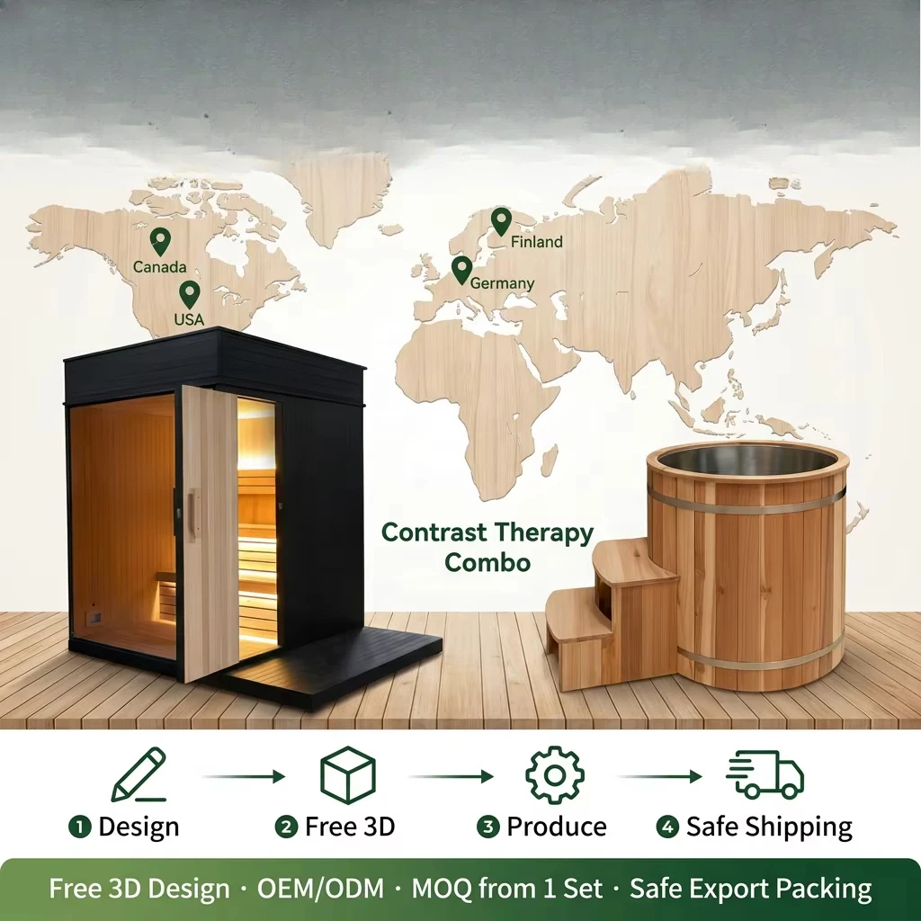 Low Price Solid Wood Indoor Sauna Room with Sauna Accessories with Large Front Hall Outdoor Sauna Room