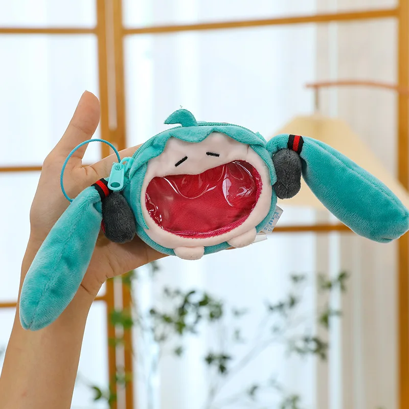 Cartoon Anime Hatsune Miku Shoulder Bag Kawaii Coin Purse Headphone Bag Plush Itabag Crossbody Bag Keychain Pendant Gift