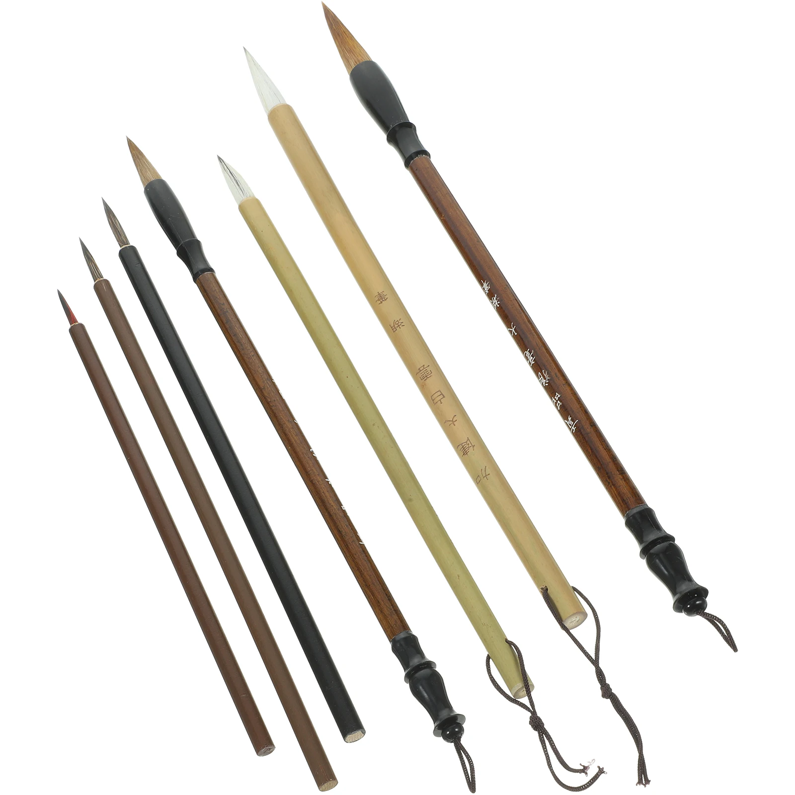 

7 Pcs Chinese Painting Brush Set Drawing Supply Calligraphy Pen Writing Brushes Wood