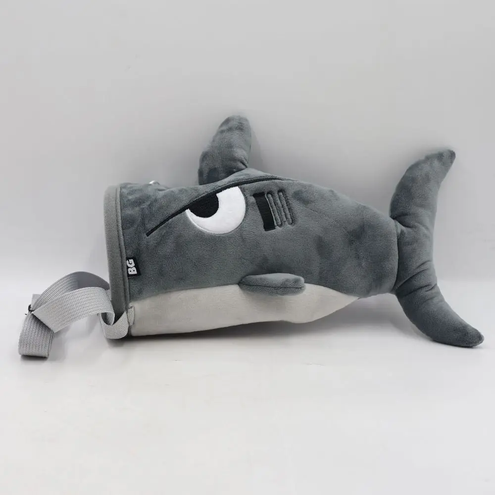 

Flannel Shark Chalk Bag Rock Climbers Stuffed Animal Rock Climbing Bag Adjustable Bouldering Magnesium Powder Bag