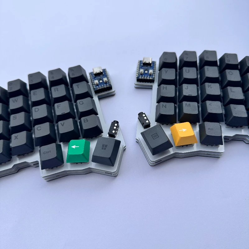 Silakka54 Split Keyboard Wired Single-mode QMK Split Teclado Dividido Hot Swap Knob Ergonomic Mechanical Keyboards Support VIAL