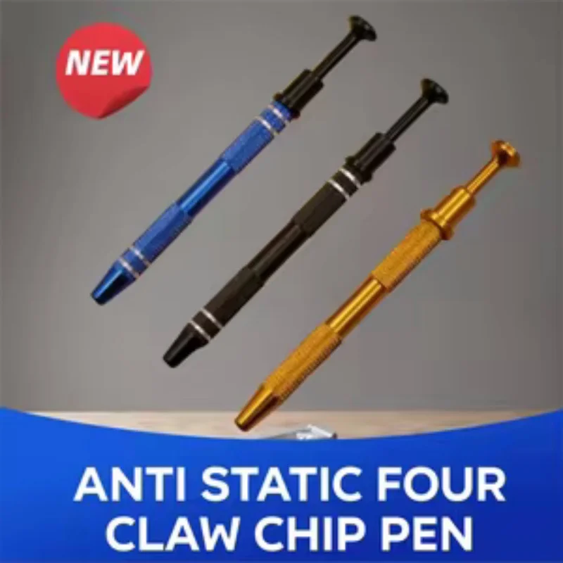 Four Claw Anti Static IC BGA Chip Extractor Pick Up Pen Precision Electronic Repair Tool For PCB Motherboard