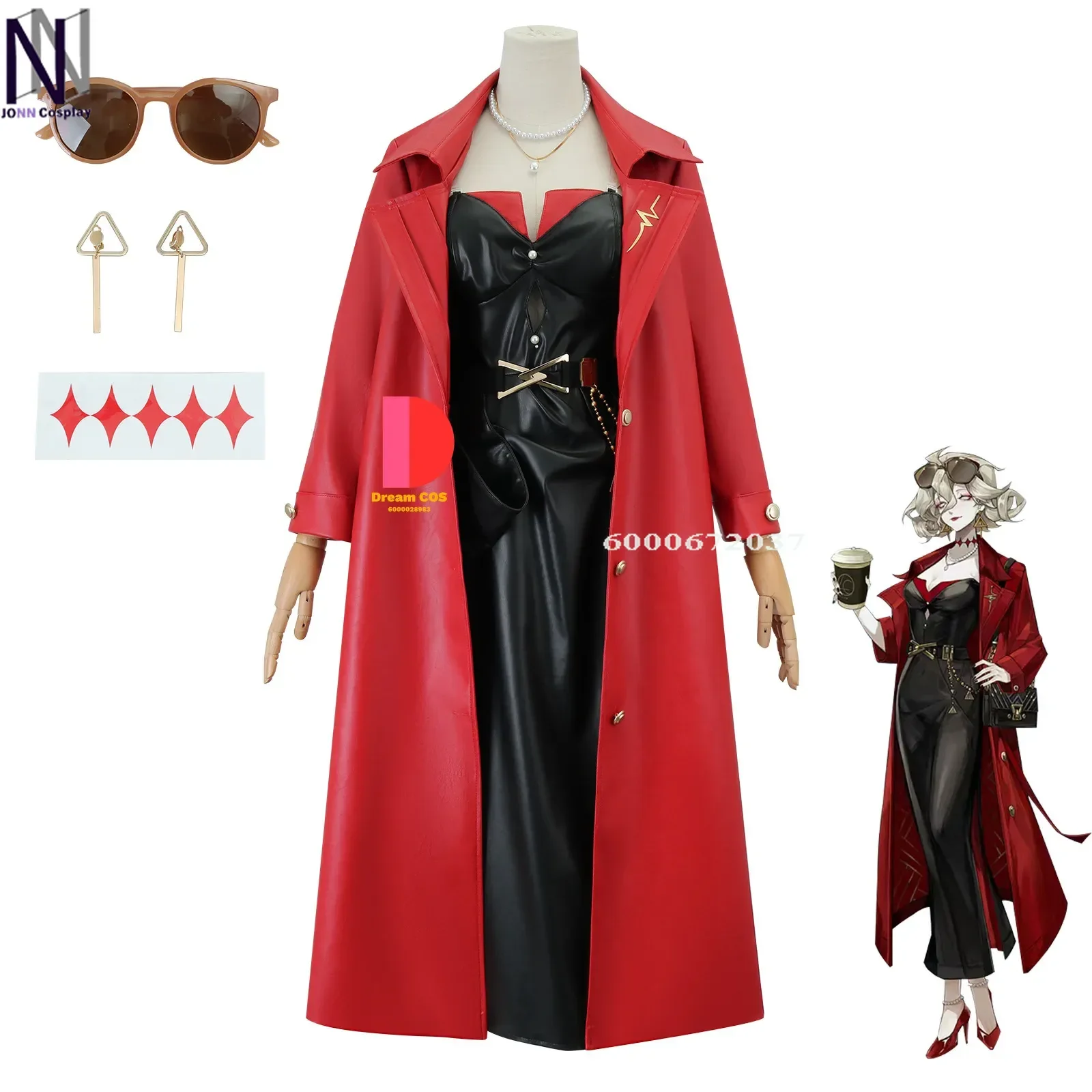 

Identity V Mary Lawson Bloody Queen Cosplay CostumeFull Set with Red Windbreaker for Girls Halloween Party Role Playing Fashion