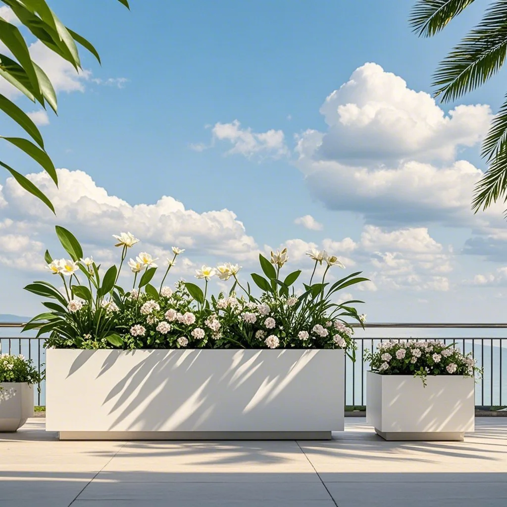 Outdoor stainless steel flower box street outdoor iron flower slot rectangular sales department flower pot square mobile