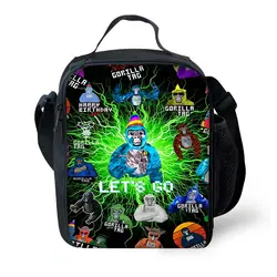 Fiambrera térmica reutilizable con etiqueta de gorila para niño y niña, bolsa de gran capacidad con dibujos animados, ideal para pícnic al aire libre, novedad