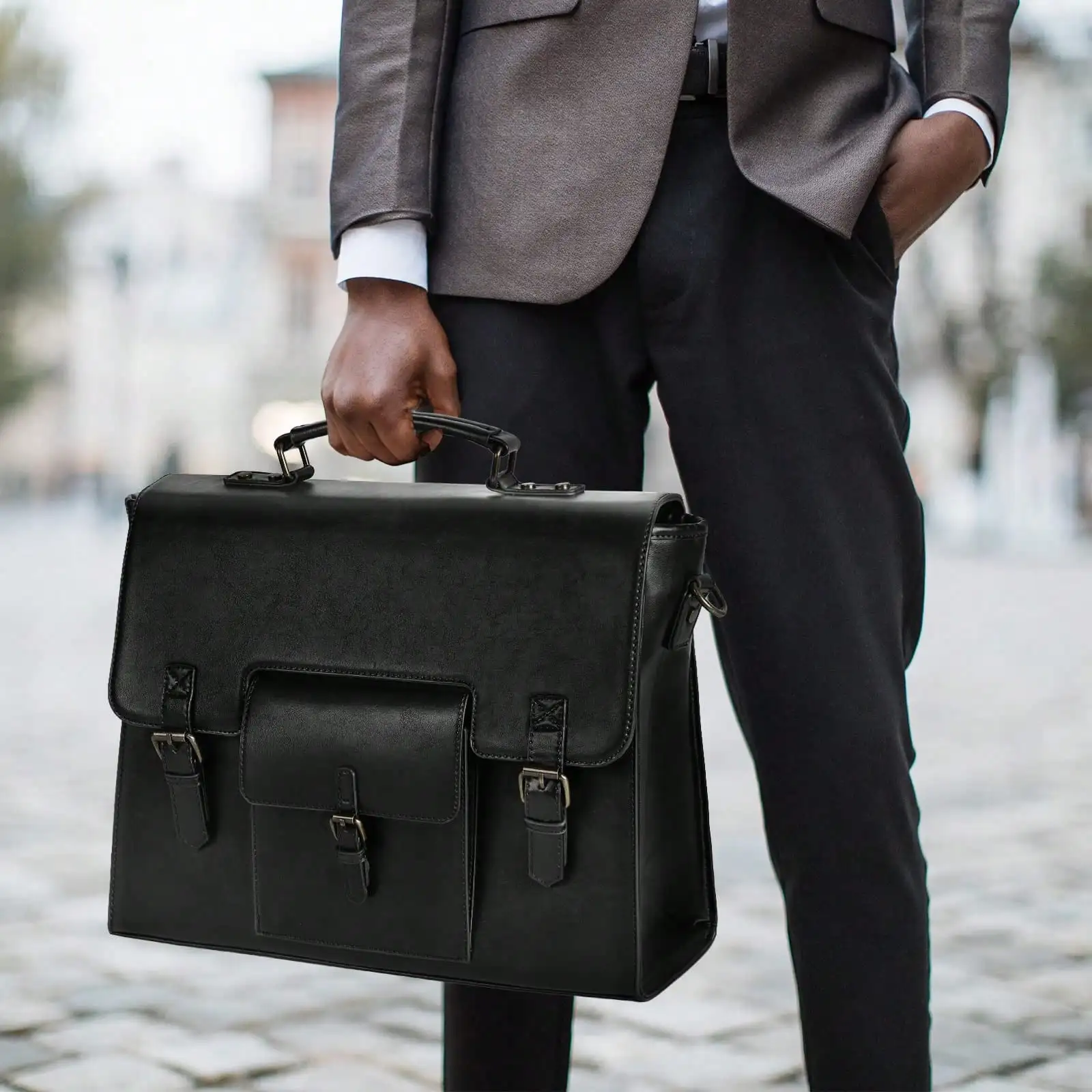 

Leather Messenger Bag For Men Women 15.6 Inch Waterproof Vintage Leather Laptop Briefcase Large Satchel Shoulder Bag Office Travel College Computer Laptop Bag