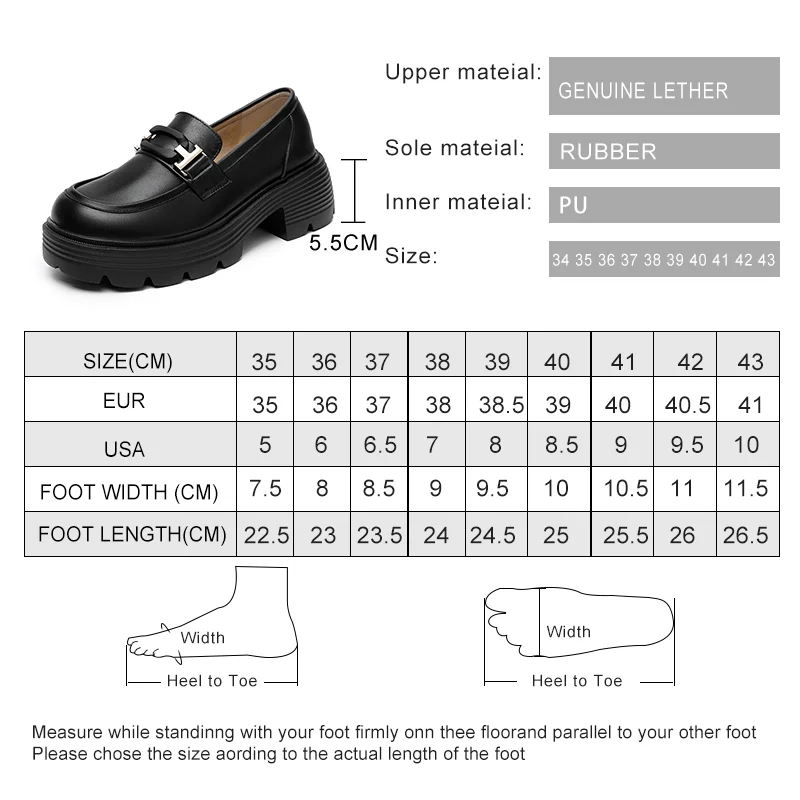 AIYUQI Platform Loafers Women 2024 New Genuine Leather Women High Heels Spring One Foot British Style Women Shoes