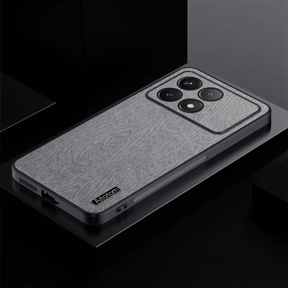 Case for Poco X6 Pro 5G Case Silicone Bumper Bark Pattern Leather Case for Xiaomi Poco M6 Pro 4G M6PRO X6Pro Cover